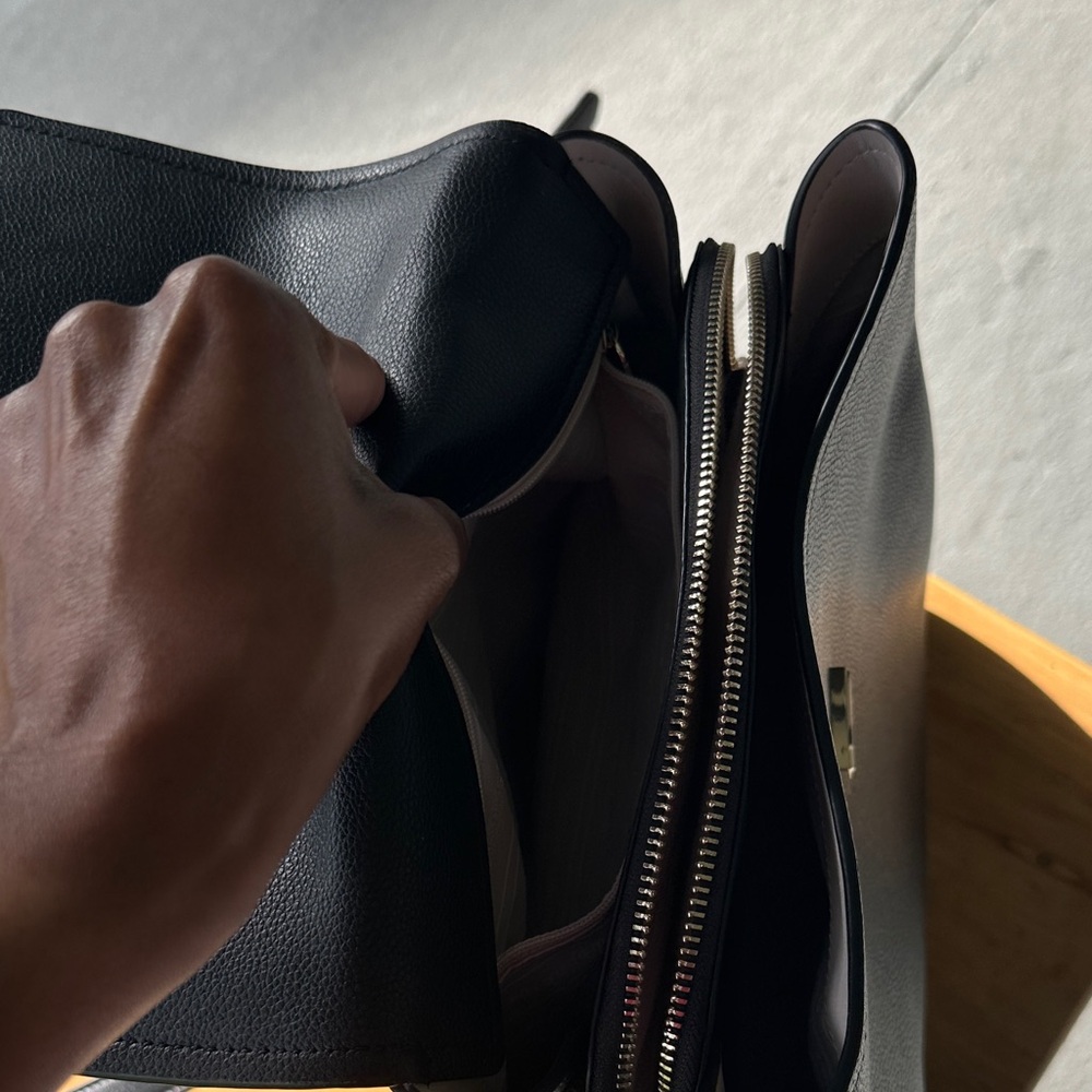 kate spade Black Pebbled Leather Top-Handle Backpack - Picture 5 of 14